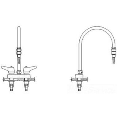 Click here to see Delta W6720-9-R7C Delta W6720-9-R7C CER-TECK Deckmount Lever Blade Handles Centerset Lab Mixing Faucet w/ 9