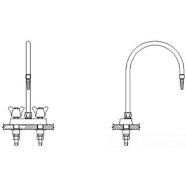 Click here to see Delta W6720-R7 Delta W6720-R7 CER-TECK Deckmount 2-Arm Lab Handles Centerset Mixing Faucet w/ 9