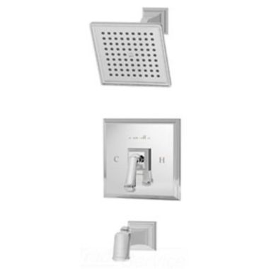 Click here to see Symmons 4202-STN-TRM Symmons Oxford Tub/Shower Faucet with 1-Mode Showerhead, Metal Lever Handle, Diverter Tub Spout, 2 GPM, Satin Nickel - 4202-STN-TRM