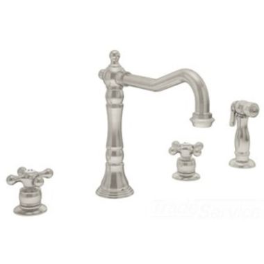 Click here to see Symmons S-2650-2-STN Symmons Carrington Two Handle Kitchen Faucet w/ Side Spray, Satin Nickel - S-2650-2-STN