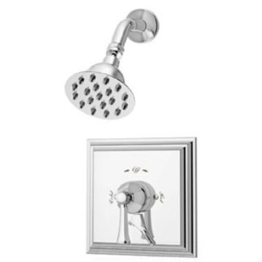 Click here to see Symmons S-4501-TRM Symmons Canterbury Shower Faucet with Metal Lever Handle and Integral Volume Control, Trim Only, 2 GPM, Polished Chrome - S-4501-TRM