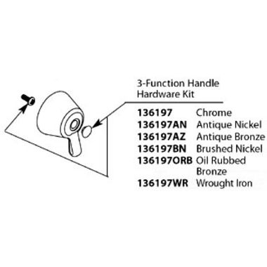 Click here to see Moen 136197NL Moen Kingsley Part Three-Function Plug Button And Screw Kit - Nickel (136197NL)