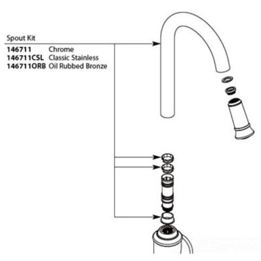 Click here to see Moen 146711CSL Moen 146711CSL Spout Kit for Kitchen Faucet, Classic Stainless