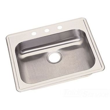 Click here to see Dayton GE125210 Dayton GE125210 Stainless Steel Top Mount Single Bowl Sink
