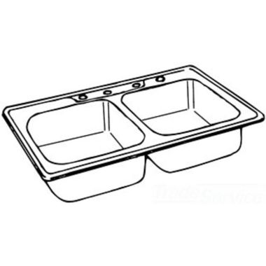 Click here to see Dayton DW10233220 Dayton DW10233220 Stainless Steel Top Mount Double Bowl Sink