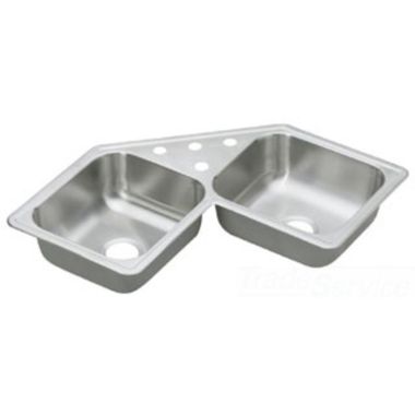 Click here to see Dayton DE217320 Dayton DE217320 Stainless Steel Top Mount Double Bowl Sink