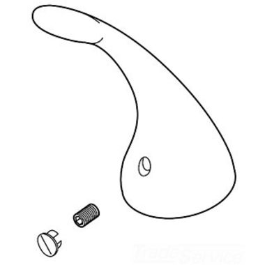 Click here to see Peerless RP44476 Peerless RP44476 P-Handle W/ Set Screw & Button -Chrome