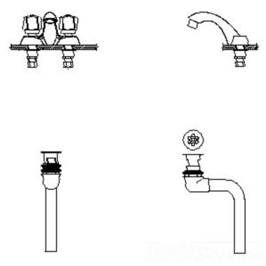 Click here to see Delta 21C421 Delta 21C421 Tech 2-Handle Cast Centerset Lavatory Faucet, 5-Fluted, ADA Strainer, VR Laminar Outlet, Chrome