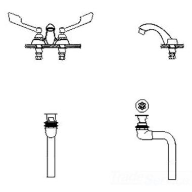 Click here to see Delta 21C455 Delta 21C455 Teck 2-Handle Cast Centerset Lavatory Faucet, Wrist w/ Sanitary Hood, ADA Strainer, VR Spray Outlet, 0.5 gpm, Chrome