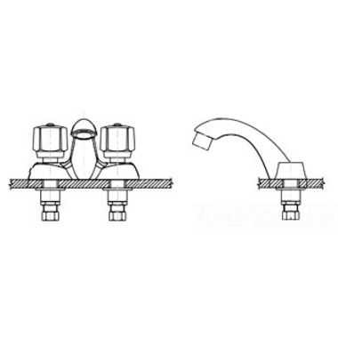 Click here to see Delta 21T149 Delta 21T149 TUF-TECK 2-Handle Centerset Lavatory Faucet, No Pop-Up Hole, Self Close 5-Fluted, Aerator, Chrome