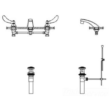 Click here to see Delta 23C444 Delta 23C444 TECK Widespread Lavatory Faucet, Cast Spout, Blade w/ Sanitary Hood, Metal Pop-Up, Aerator, Chrome