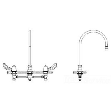 Click here to see Delta 23C632-LS-R7 Delta 23C632-LS-R7 CER-TECK Widespread Lavatory Faucet, Limited Swing 9