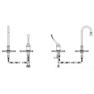 Click here to see Delta 24T2643-LS Delta 24T2643-LS TECK Single Control Widespread Lavatory Faucet w/ Limited Swing 12