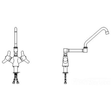 Click here to see Delta 25C3947-R17 Delta 25C3947-R17 CER-TECK Single Shank Mixing Lavatory Faucet w/ Gooseneck, Lever Blade, Aerator, Chrome