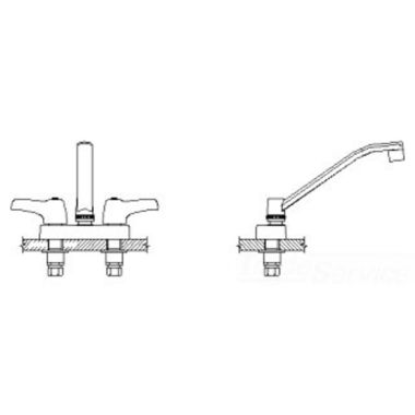 Click here to see Delta 27C4143 Delta 27C4143 CER-TECK 2-Handle Cast Centerset Lavatory Faucet, 8