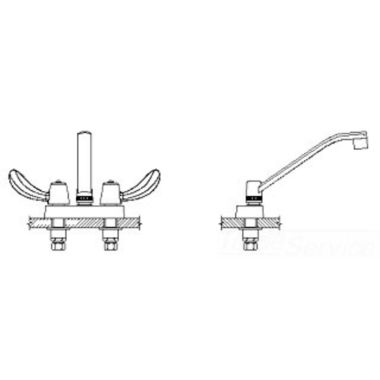 Click here to see Delta 27C4122 Delta 27C4122 CER-TECK 2-Handle Cast Centerset Lavatory Faucet, 8
