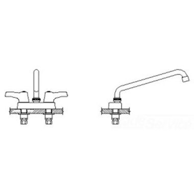 Click here to see Delta 27C4233-S8 Delta 27C4233-S8 CER-TECK 2-Handle Cast Centerset Lavatory Faucet, 14