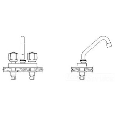 Click here to see Delta 27C4321 Delta 27C4321 CER-TECK 2-Handle Cast Centerset Lavatory Faucet, 6
