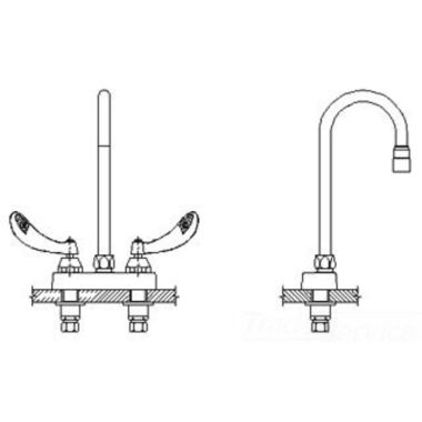 Click here to see Delta 27C4834-TI Delta 27C4834-TI CER-TECK 2-Handle Cast Centerset Lavatory Faucet, 4.5