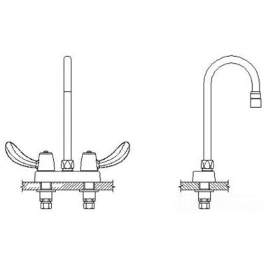 Click here to see Delta 27C4852-LS Delta 27C4852-LS CER-TECK 2-Handle Cast Centerset Lavatory Faucet, Limited Swing 4.5