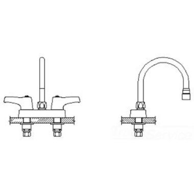 Click here to see Delta 27C4943-R3 Delta 27C4943-R3 CER-TECK 2-Handle Cast Centerset Lavatory Faucet, Gooseneck, Hooded Lever, Aerator, Chrome