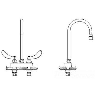 Click here to see Delta 27C4944-R5 Delta 27C4944-R5 CER-TECK 2-Handle Cast Centerset Lavatory Faucet, 6