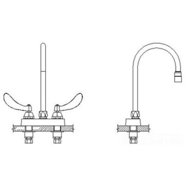 Click here to see Delta 27C4954-LS Delta 27C4954-LS CER-TECK 2-Handle Cast Centerset Lavatory Faucet, Limited Swing 6