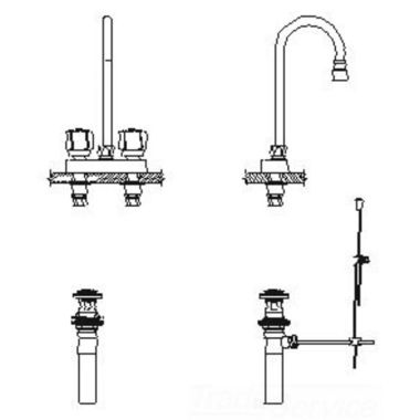 Click here to see Delta 27C5831 Delta 27C5831 CER-TECK 2-Handle Cast Centerset Lavatory Faucet w/ Pop-Up, 4.5