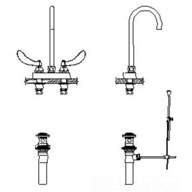 Click here to see Delta 27C5874 Delta 27C5874 CER-TECK 2-Handle Cast Centerset Lavatory Faucet w/ Pop-Up, 4.5