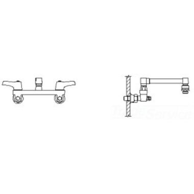 Click here to see Delta 28C2263 Delta 28C2263 CER-TECK Wallmount Service Faucet, Hooded Lever, Spout End Vacuum Breaker, Chrome