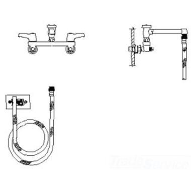 Click here to see Delta 28C2293 Delta 28C2293 CER-TECK Wallmount Service Faucet, Hooded Lever, Chrome