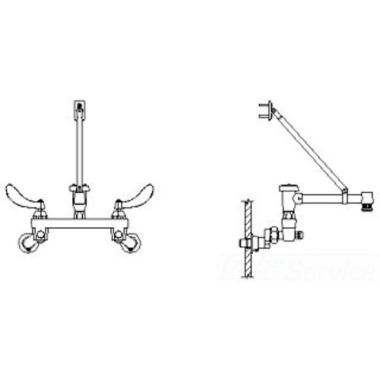 Click here to see Delta 28C2384-AC Delta 28C2384-AC CER-TECK Wallmount Service Faucet, 10.5