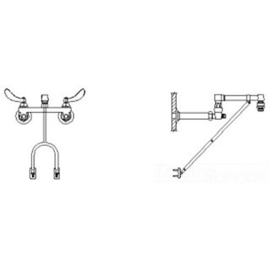 Click here to see Delta 28C2964 Delta 28C2964 CER-TECK Wallmount Service Faucet, Blade w/ Sanitary Hood, Spout End Vacuum Breaker, Chrome