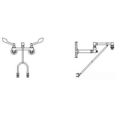 Click here to see Delta 28C2965 Delta 28C2965 CER-TECK Wallmount Service Faucet, Wrist w/ Sanitary Hood, Spout End Vacuum Breaker, Chrome