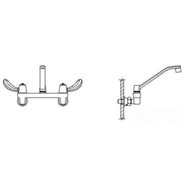 Click here to see Delta 28C4122 Delta 28C4122 CER-TECK Wallmount Service Faucet, Hooded Blade, VR Laminar, No Integral Stops, Chrome