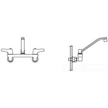 Click here to see Delta 28C4133 Delta 28C4133 CER-TECK Wallmount Service Faucet, Hooded Lever, VR Aerator, No Integral Stops, Chrome