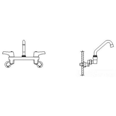 Click here to see Delta 28C4243-AC-S3 Delta 28C4243-AC-S3 CER-TECK Wallmount Service Faucet, 6