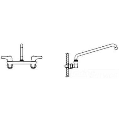 Click here to see Delta 28C4233-S8 Delta 28C4233-S8 CER-TECK Wallmount Service Faucet, 14