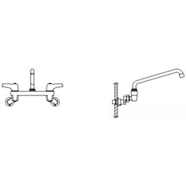 Click here to see Delta 28C4443-AC Delta 28C4443-AC CER-TECK Wallmount Service Faucet, 11