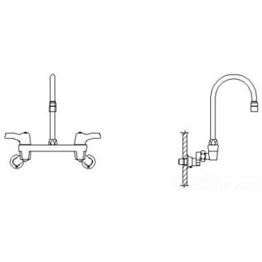 Click here to see Delta 28C4923-AC Delta 28C4923-AC CER-TECK Wallmount Service Faucet, 6