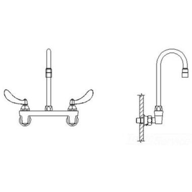 Click here to see Delta 28C4924-R2 Delta 28C4924-R2 CER-TECK Wallmount Service Faucet, 4.5