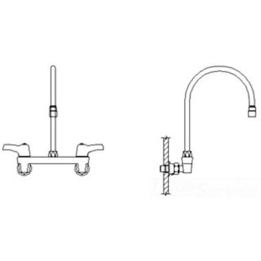 Click here to see Delta 28C4933-R7 Delta 28C4933-R7 CER-TECK Wallmount Service Faucet, 9