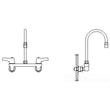 Click here to see Delta 28C4923 Delta 28C4923 CER-TECK Wallmount Service Faucet, 6