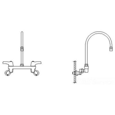Click here to see Delta 28C4943-AC-R7 Delta CER-TECK Wallmount Service Faucet, 9