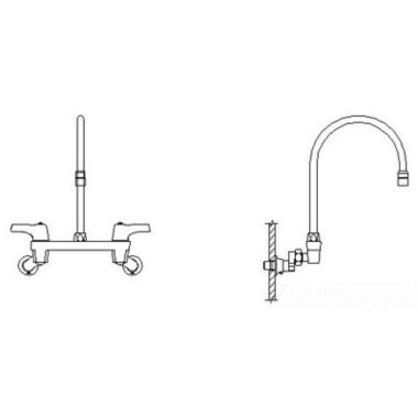 Click here to see Delta 28C4953-AC-R7 Delta 28C4953-AC-R7 CER-TECK Wallmount Service Faucet, 9