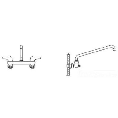 Click here to see Delta 28C6233-S8 Delta 28C6233-S8 CER-TECK Wallmount Service Faucet, 14