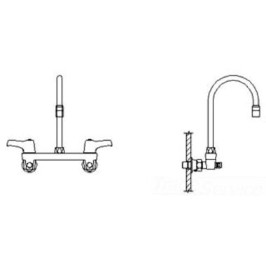 Click here to see Delta 28C6943 Delta 28C6943 CER-TECK Wallmount Service Faucet, 6