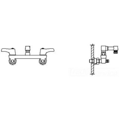 Click here to see Delta 28C8053 Delta 28C8053 CER-TECK Wallmount Service Faucet, Rigid 5.5