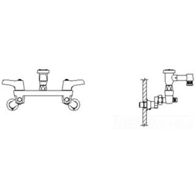 Click here to see Delta 28C8083-AC Delta 28C8083-AC CER-TECK Wallmount Service Faucet, Rigid 5.5