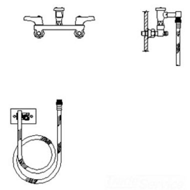 Click here to see Delta 28C8093 Delta 28C8093 CER-TECK Wallmount Service Faucet, Rigid 5.5